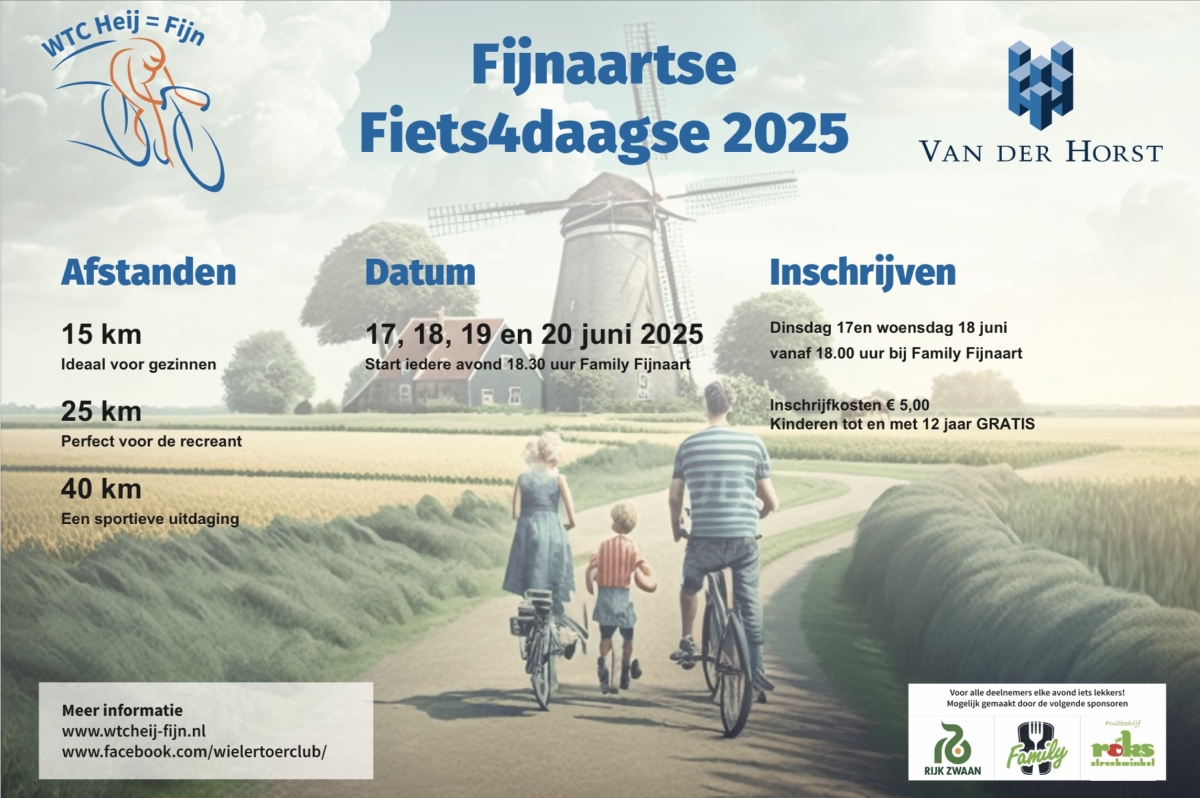 Vier avonden genieten tijdens de Fijnaartse Fietsvierdaagse