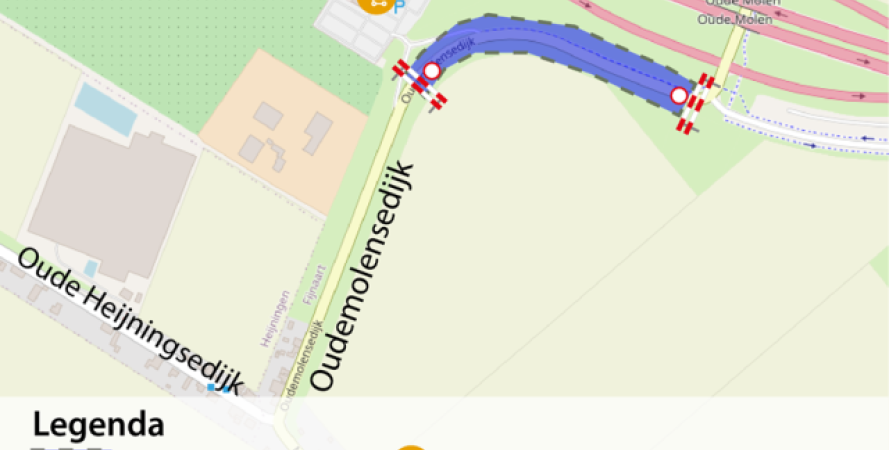 Oudemolensedijk tijdelijk afgesloten voor werkzaamheden