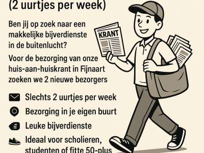 Gezocht: 2 krantenbezorgers (2 uurtjes per week)