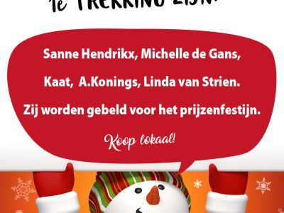 De 1e trekking van de najaarsactie is gewonnen door